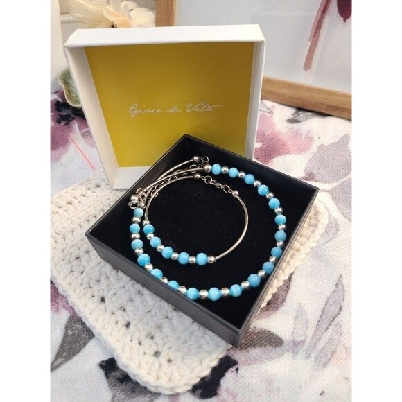Nomination Italy Bracelet & Necklace Set – Turquoise Silver Beads, Gift Box - Picture 2 of 5